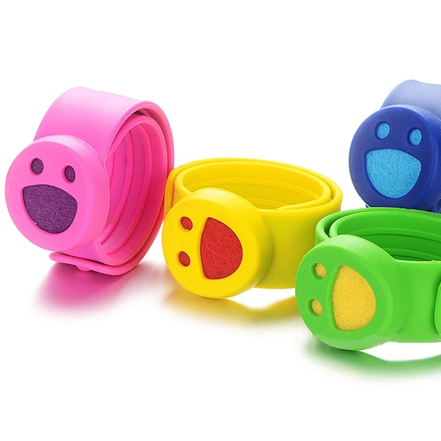 smile face silicone slap band bracelets essential oils anti
