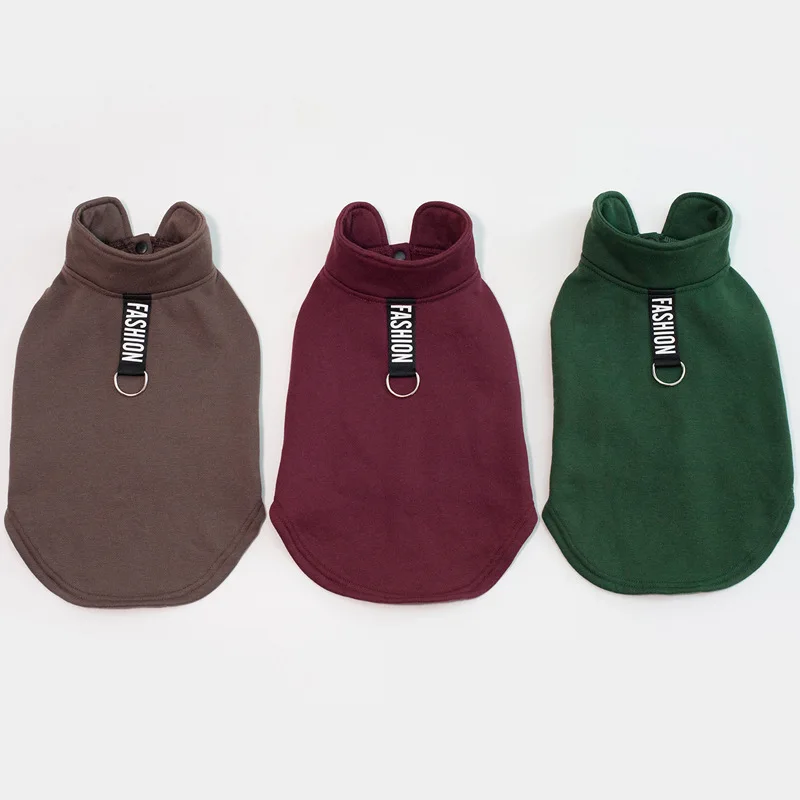 2020 Autumn And Winter New Pet Clothes Pet Sweater Dog Clothes Solid Color Pet Warm Vest Teddy Dog Clothes For Factory