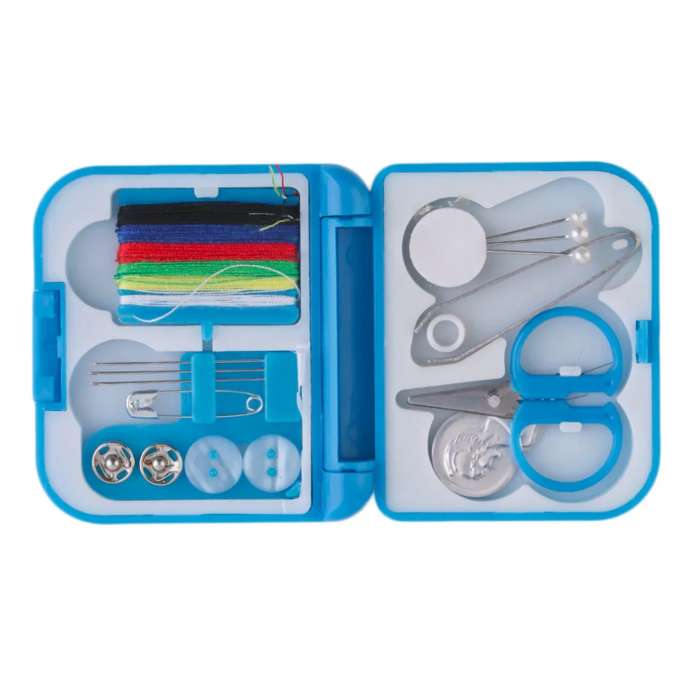 2017 NEW Complete Sewing Thread Needle Scissor Thimble Mini Plastic Storage Case Sewing Kit Tool