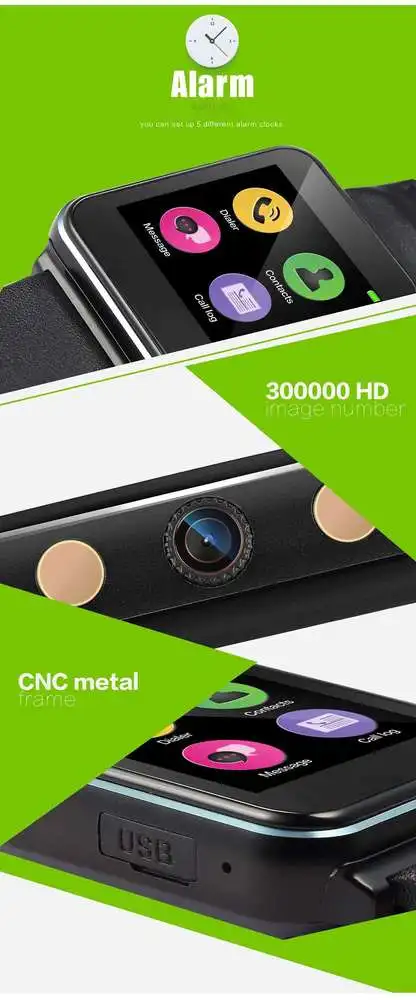 Bluetooth 4.0 Smart Watch Leather Strap With Push Message Twitter Facebook Smart Wristband For IOS Android Smart Phones