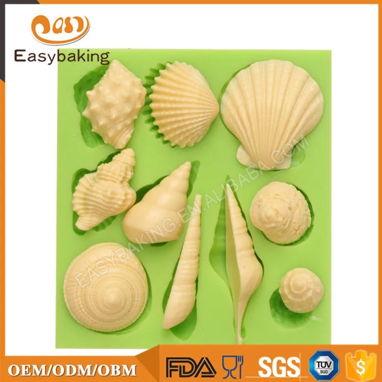 ES-0514 Animal Mold Romántico Seashell Fondant Moldes de silicona para decorar pasteles