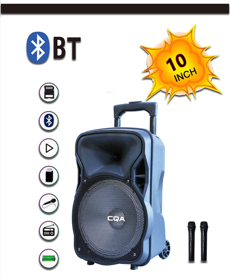 12 inch trolley pa powered dj sound system speaker with mic tamil mp3 songs - ANKUX.COM