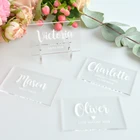 Wedding Place Cards Wedding Engraved Acrylic Clear Customize Logo Rectangle Wedding Invitation Place Cards