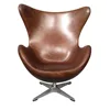 Classic Brown Genuine Leather Swivel Chair in Living Room Industrial Loft Furniture Leisure Chair