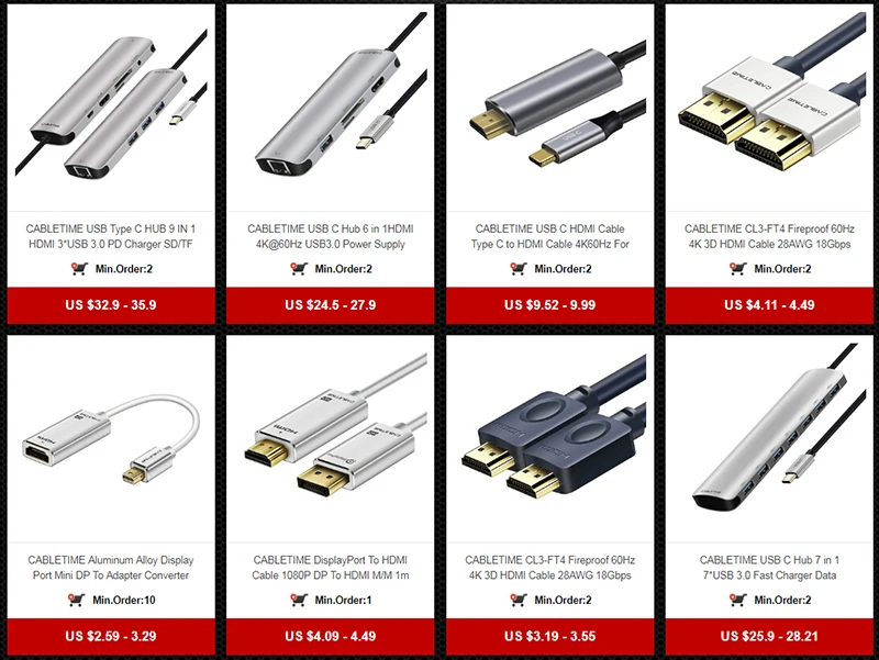 CABLETIME VGA Cable Fireproof 3+9C Braided High Premium Shielding VGA to VGA M/M 15 PIN 1.8m 6ft - ANKUX.COM