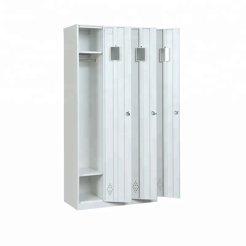 Barato moderno plegable armario 3 compartimiento de armario de metal de