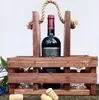 Rustic Wine Caddy - Wooden Wine and Glass Carrier
