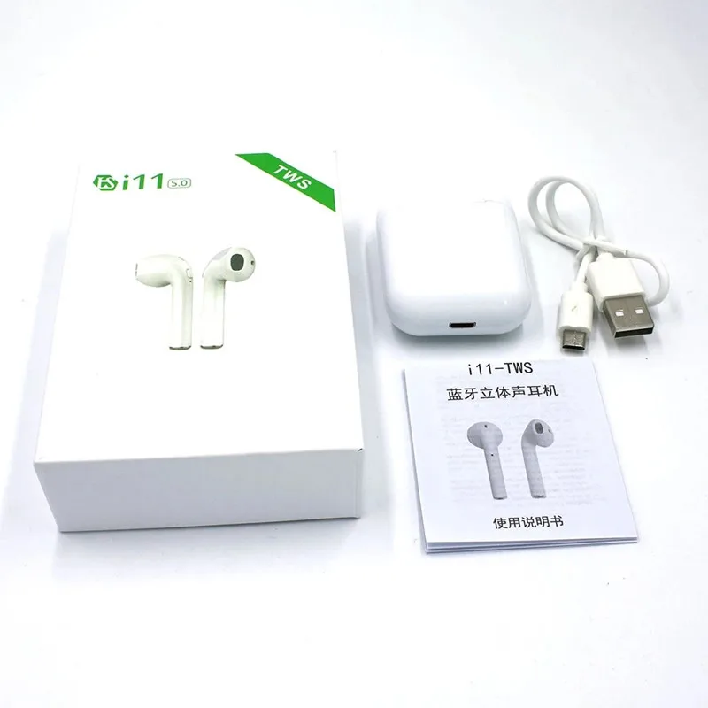 Cheap i11 tws wireless earbuds JL V5.0 chip good stereo sound micro charge port with enough stock - ANKUX.COM