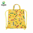 OEM bulk small canvas cotton tote backpack draw string bag for kid
