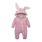 rabbit design baby jumpsuit bunny ear playsuit cotton toddlers pullover baby long sleeves hooded romper