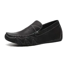 Genuine leather branded designer italian casual men loafers shoes