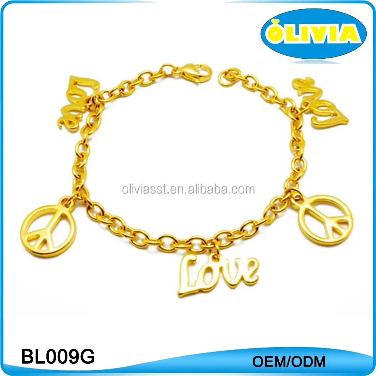 Olivia Fashion Gold Bracelet Letter Love