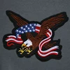 Embroidered Textile Badges Custom Patch Factory Personalized Design 3D Embroidery Eagle with American Flag Logo