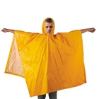 R018-Y 100% Waterproof PVC/ Polyester Rain Poncho with Hood