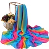 2019 new pashmina chiffon scarf wholesale rainbow gradient Printed lady scarves yiwu factory