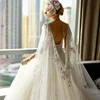 High quality factory price long tailing full lace wedding gowns Suzhou wedding dress 2019
