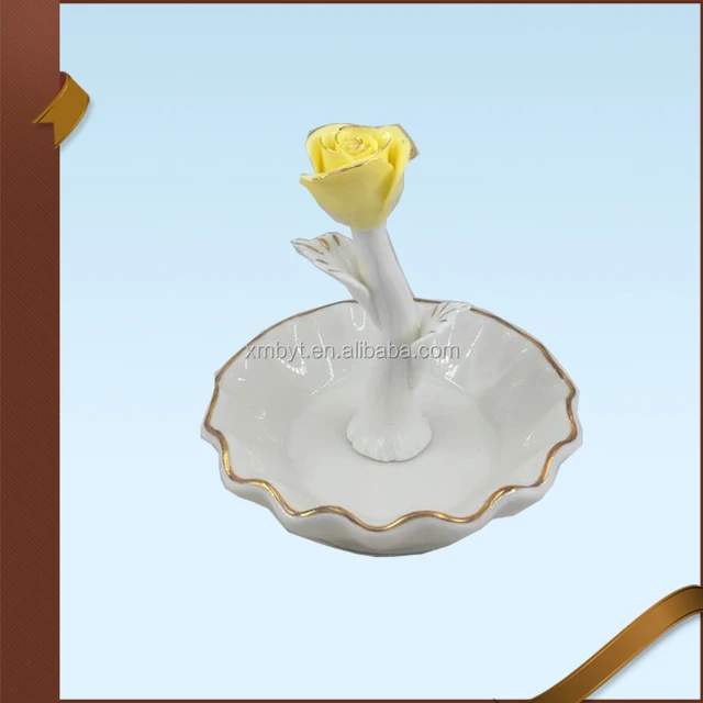 wedding gifts porcelain roses for crafts jewellry ring holder