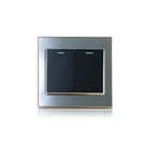 OEM Factory UK Standard Black Acrylic Electric Wall Switch 2 Gang Polymethyl methacrylate Panel
