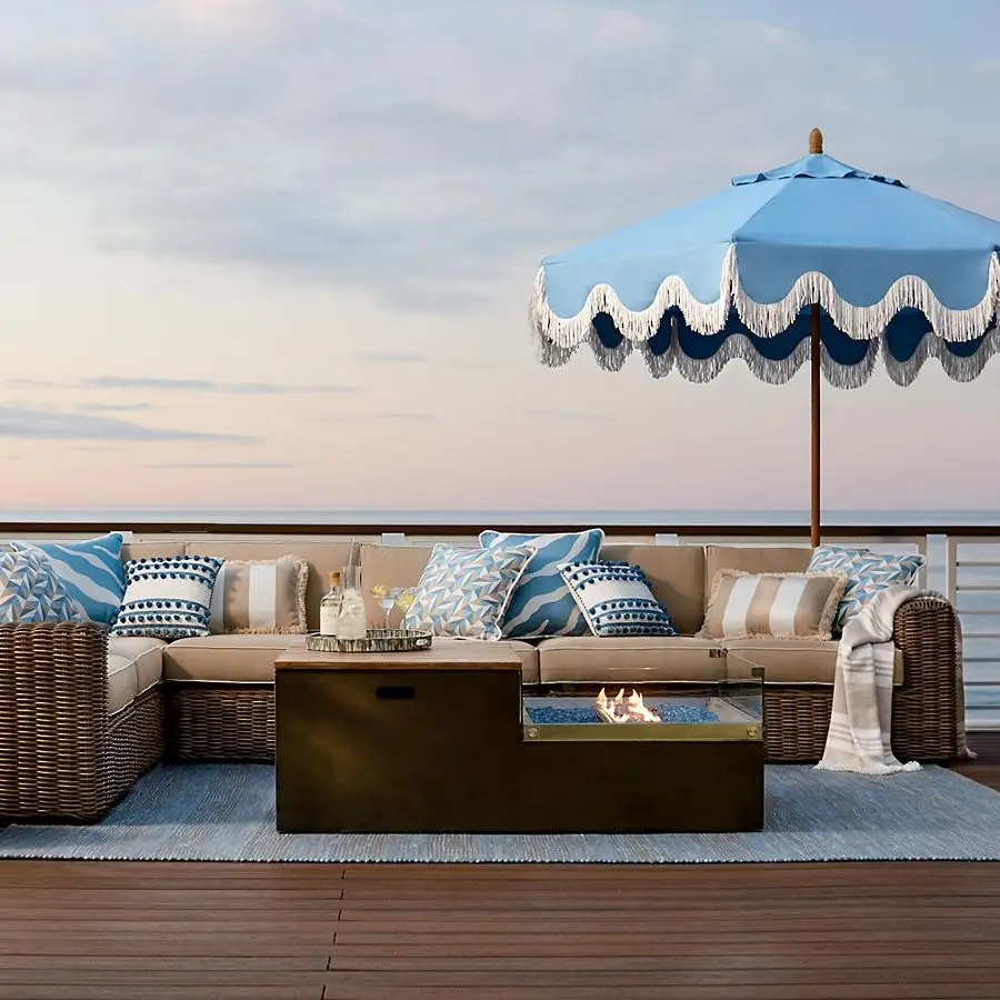 Sigma new design outdoor garden U shaped rattan sofa furniture