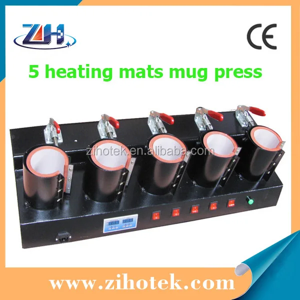 sublimation 5 heaters mug press machine/multi 5 mugs heat press