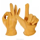 Sheepskin Leather Work Gloves Elastic Cuff Construction Driving Sheepskin Leather Women Work Gloves