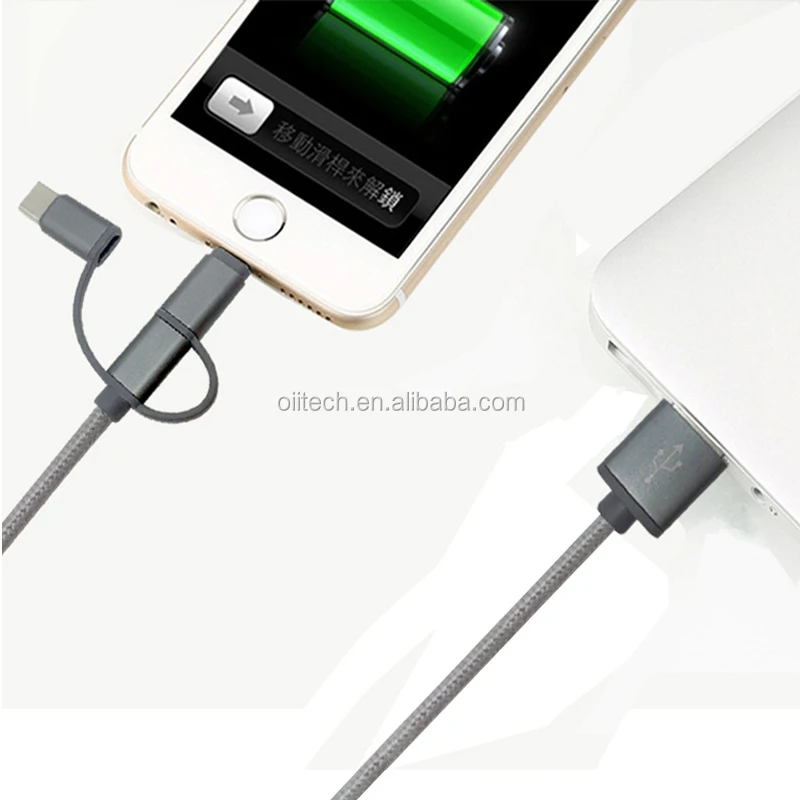 High quality nylon braided 3 in 1 multi usb data cables charging cable and sync data - ANKUX.COM