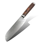 7 Inch damascus steel kitchen santoku knife with Pakka wood handle