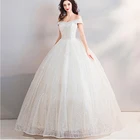 Wholesale off shoulder wedding dress princess formal maxi dress