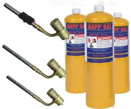 Mapp gas map pro and propane with 16oz and 14oz