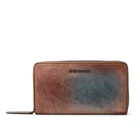Color Wallet Coffe Light Brown Zipper Wallet Mixed Color RFID Multifunction Leather Women Bi-fold Long Zipper Wallet
