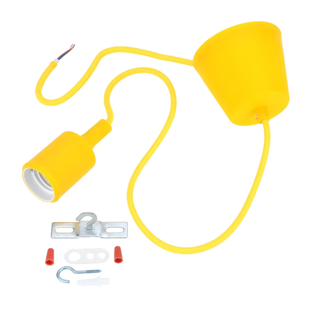 Home Decoration Luminaire E27 Base Socket Colorful Simple 1m Bulb Bases for Ceiling Lamp Pendant Light ABS + PC 10Colors