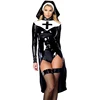 /product-detail/women-wet-look-vinyl-adult-sexy-leather-role-play-halloween-nun-costume-with-hat-62148434497.html