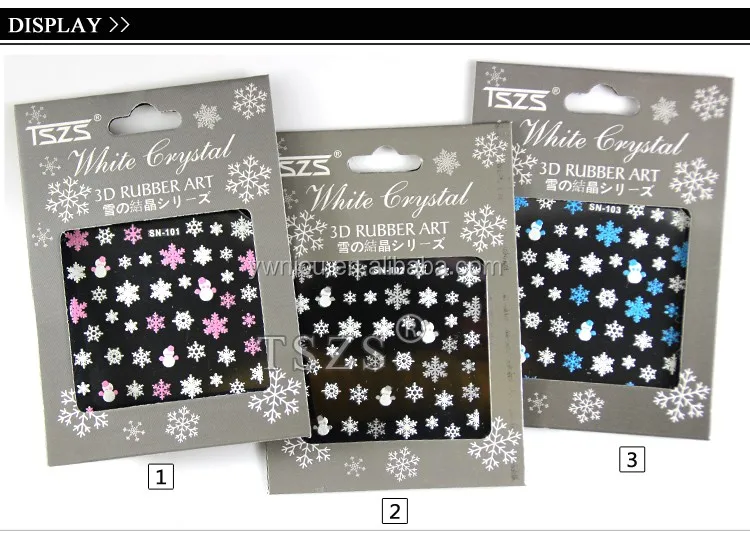 TSZS brand nail art decoration supplies snowflakes design vinyl nail sticker