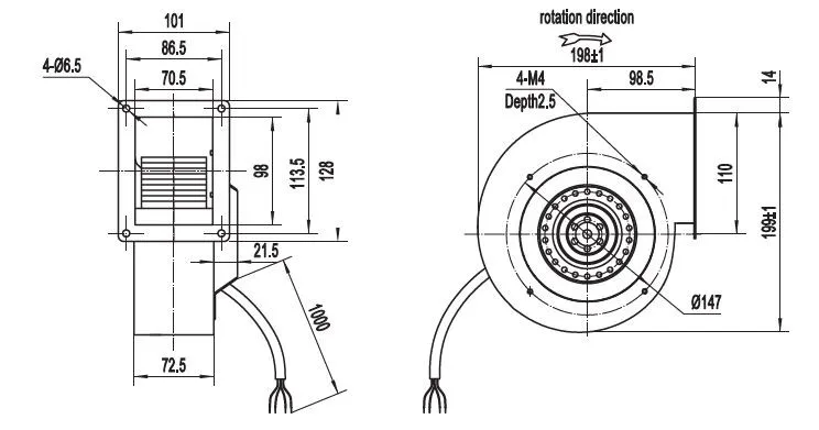 Centrifugal Fan, 220V, 100MM - detail 4