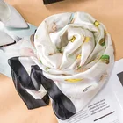 God Quality Personalized Custom Flower Print Solid Color Ladies Silk Chiffon Hijab Hair Scarf