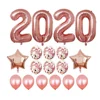 New Year Party Supplies 2020 Number Foil Balloon Rose Gold Confetti Balloon Star Foil Balloon New Year Decoration set