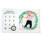 Large Personalized Photography Background Premium Fleece Baby Monthly Milestone Blanket for Boy Girl