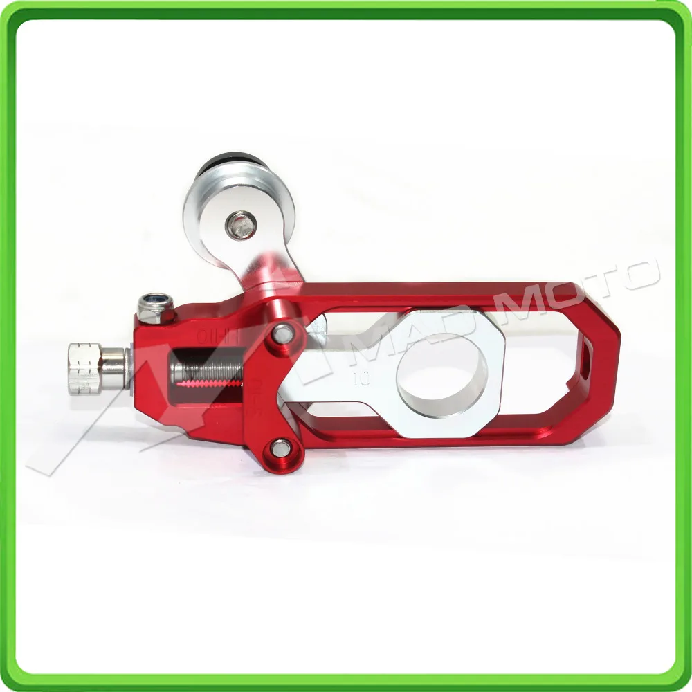 Motorcycle Chain Tensioner Adjuster with bobbins fit for HONDA CBR 600 RR CBR600RR 2011 2012 2013 2014 2015 2016 Red & Silver (11)