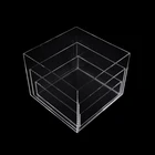 Custom clear square acrylic cube lidless box for for display or storage set of 3