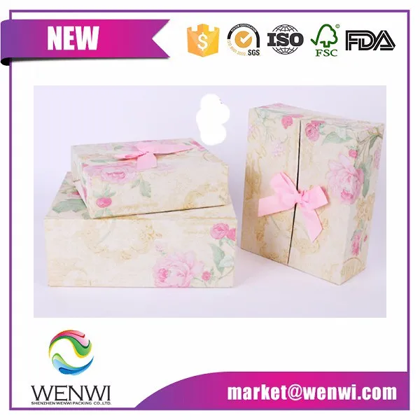 attractive design sweet engagement paper gift box packaging box