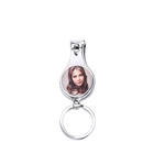 Nail scissors keychain metal and aluminum sheet material sublimation blank key chain for printing picture