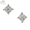 HOT SELL Princess Cut Cluster Diamond Stud Earrings in 18 K White Gold H-I/SI High Quality Diamond Jewelry Ear Studs