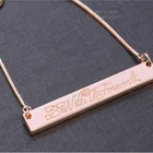 Personalized sterling silver necklace Name Plated Bar Gold Necklace Custom Silver Necklace Gifts