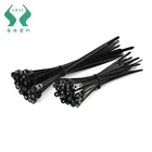 Black durable plastic nylon releasable mountable head cable ties