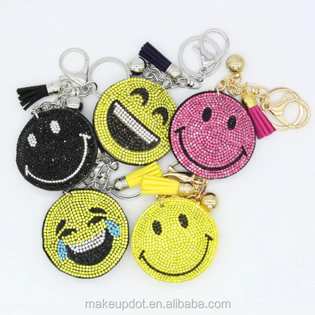 hot sale charm expression smiling face keychains pendant for