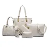 Hot sale pu leather french ladies handbags 5 pcs set women bag for work made in china