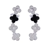 94642 Xuping large Ear clip series high end Banquet earrings, flower diamond Micro-mosaic cubic zirconia stud earrings