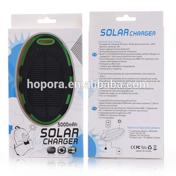 5000mAh Mini Solar Power Bank Dual USB External Battery Pack Charger For Mobile Phone - ANKUX.COM
