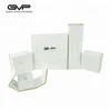 Luxury white PU leather jewelry packaging boxes custom metal logo wholesale couple door ring cases bracelet cases