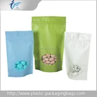 food grade rice paper stand up pouch/silk paper bag with clear window and zipper